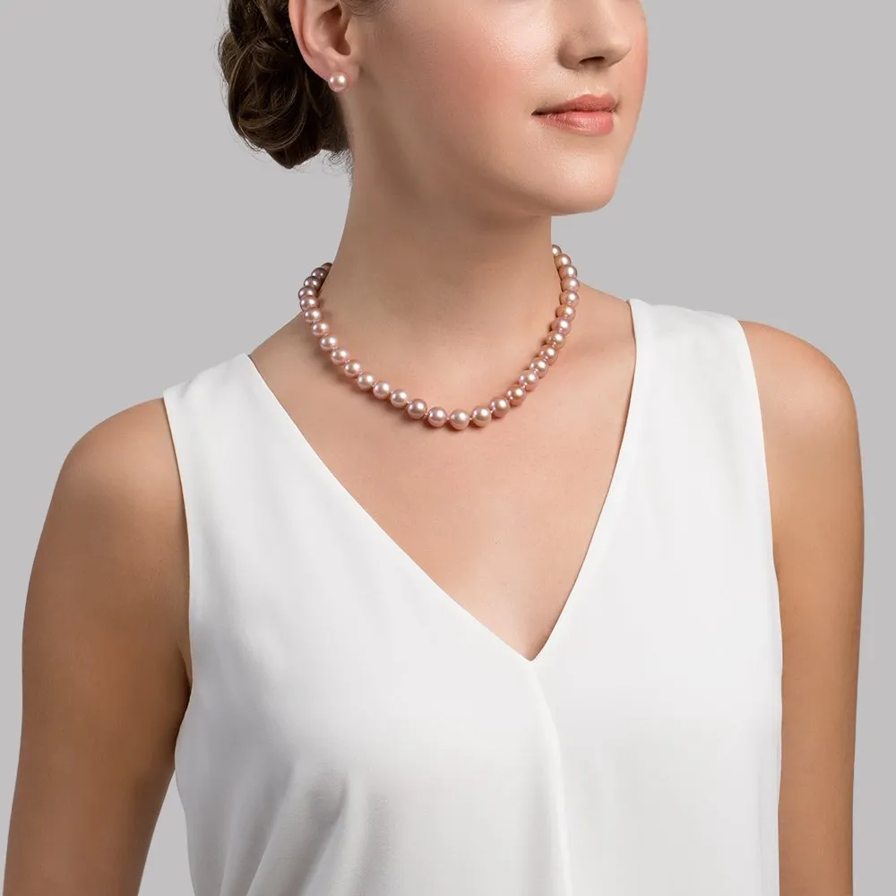 10.5-11.5mm Pink Freshwater Pearl Necklace - AAA Quality