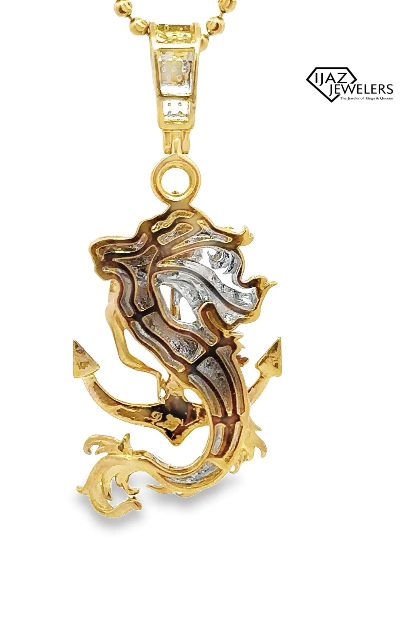 10K Gold 0.32 CTW Diamond Mermaid Anchor Charm