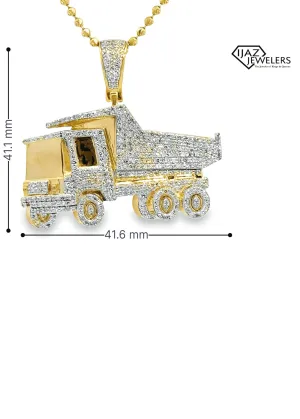 10K Gold 1 5/8 CTW Diamond Dump Truck Charm