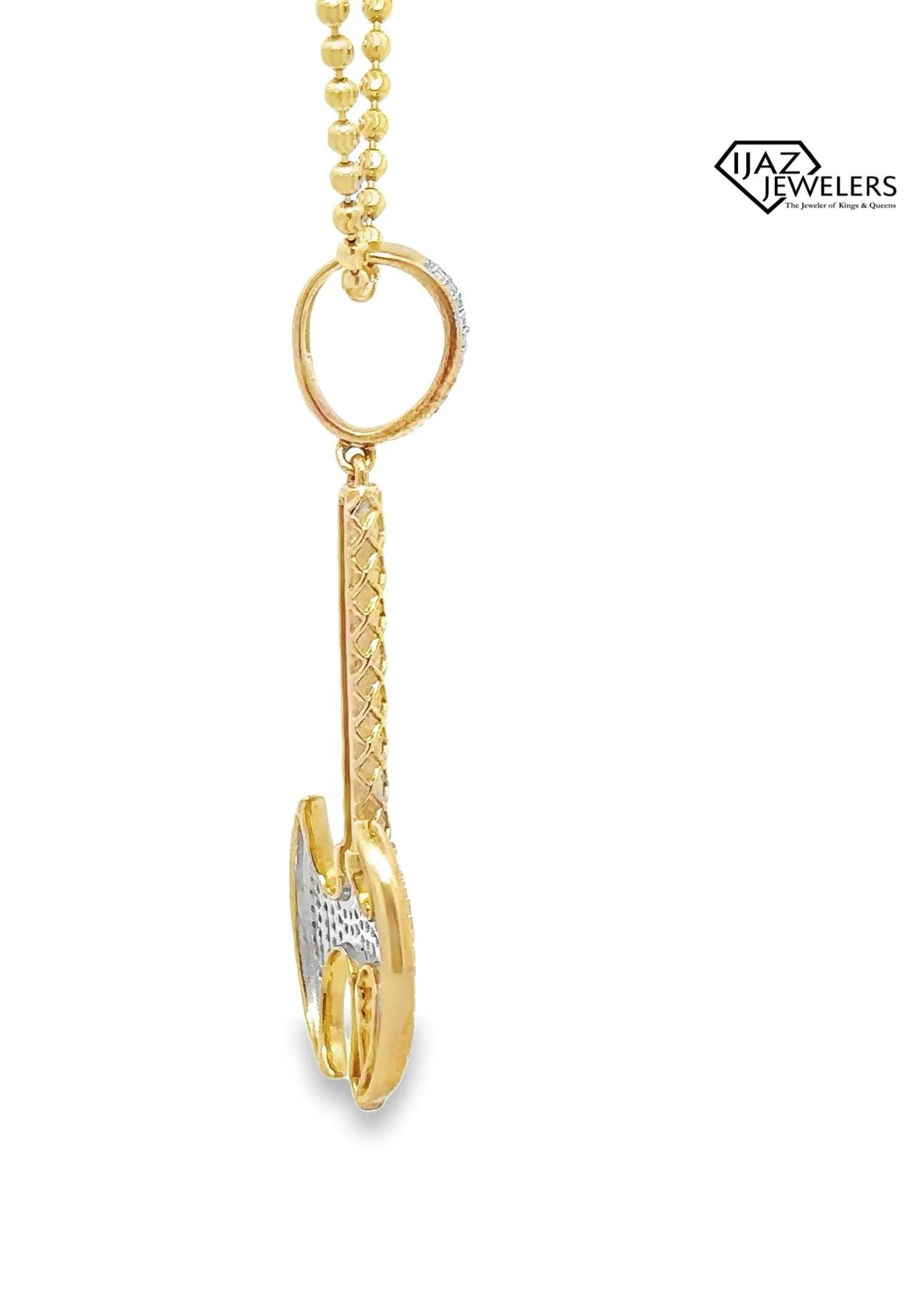 10K Gold 1.75 CTW Diamond Axe Charm