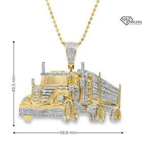 10K Gold 2.50 CTW EGL Certified Diamond Big Rig Charm