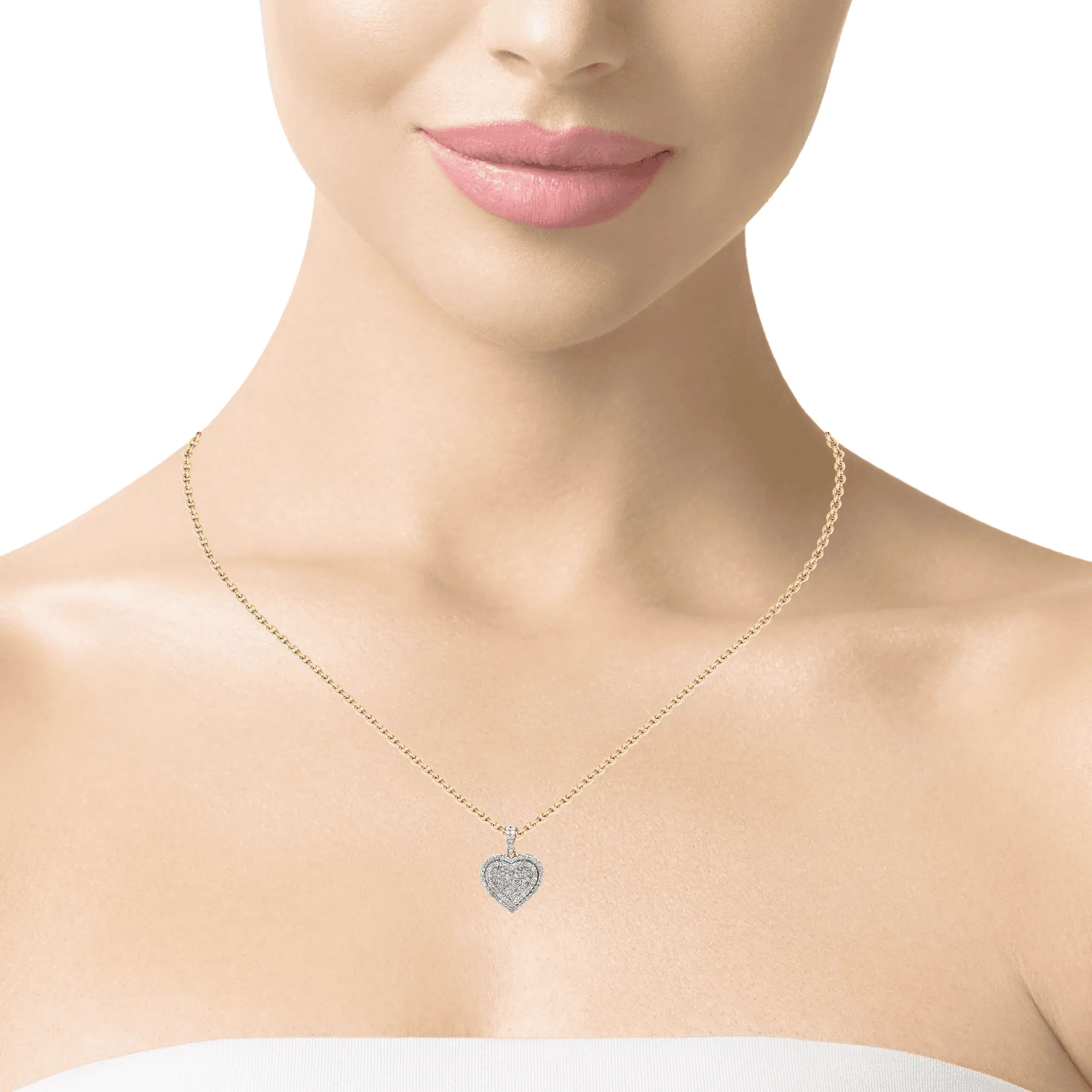 10K Gold 2.85 CTW Diamond Heart Charm