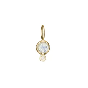 10K Gold Moonstone Birthstone Charm with Diamond Drop