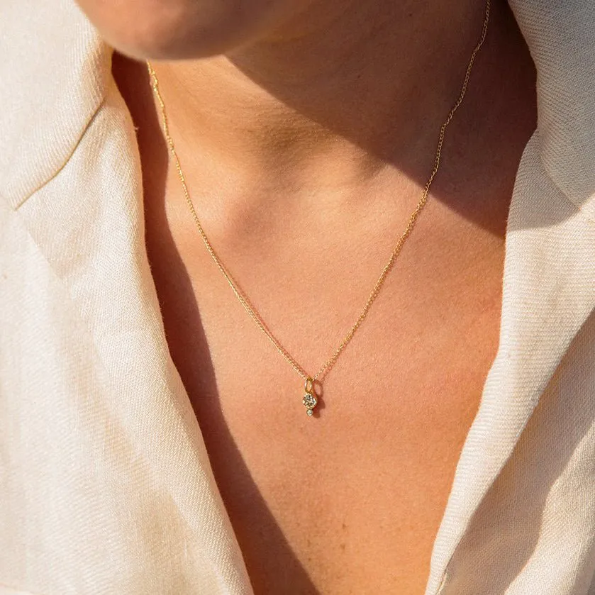 10K Gold Opal Birthstone Charm with Diamond Drop