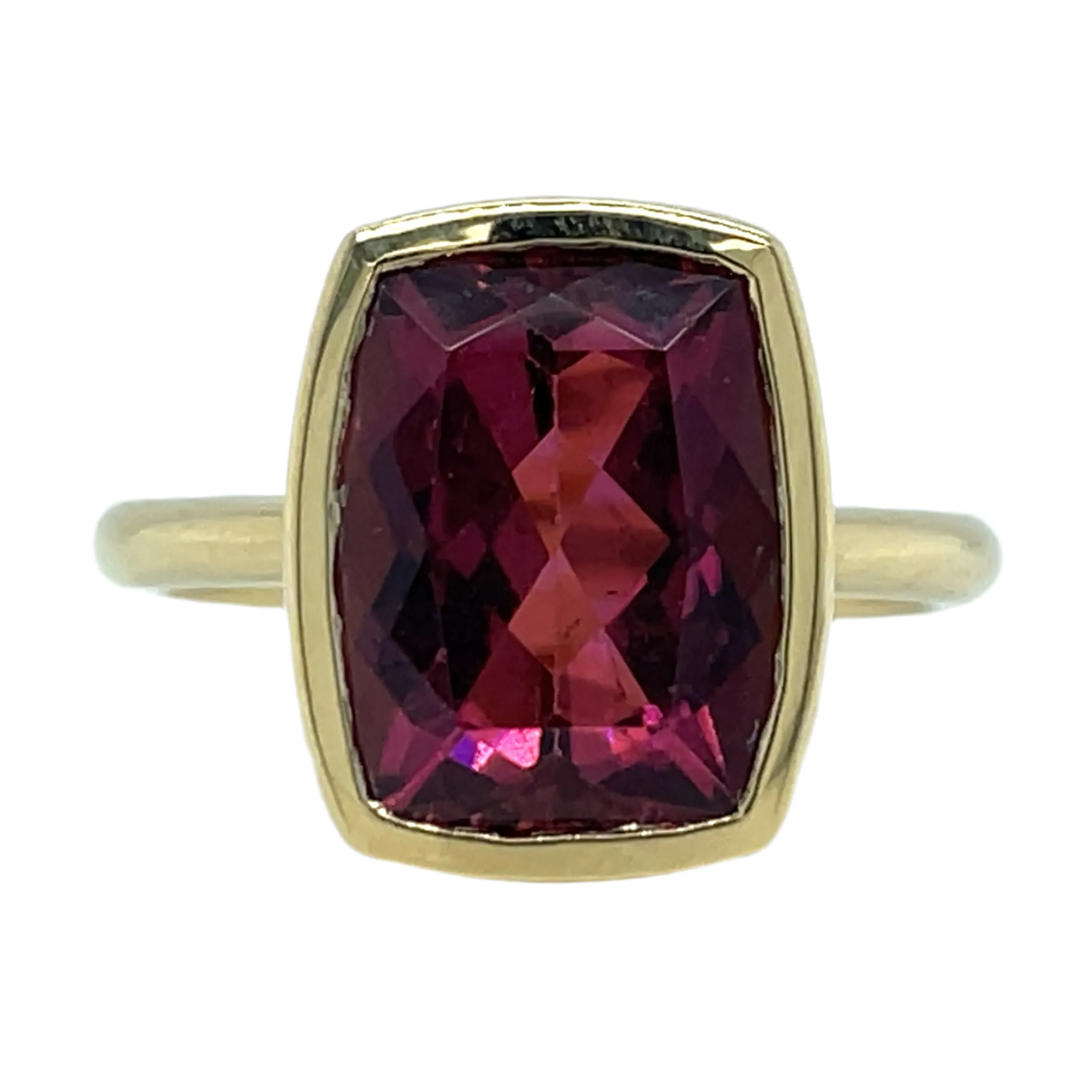 18ct Yellow Gold Earth Grown 4.60ct Rubellite Ring