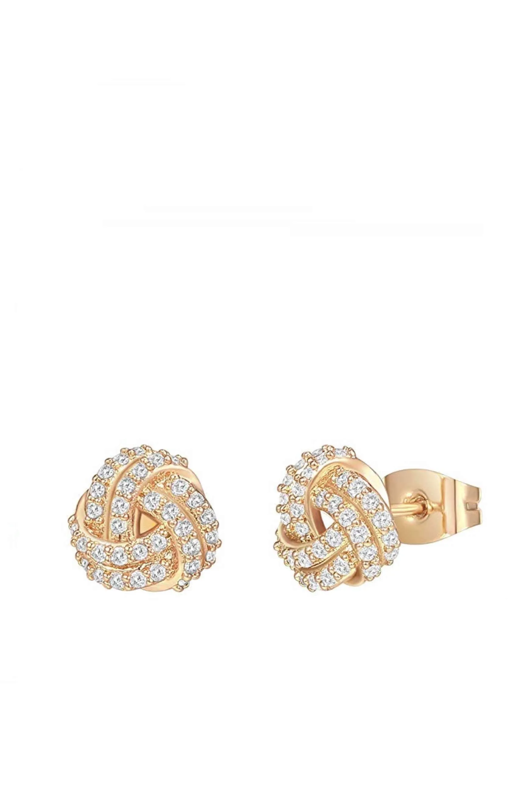 18k Gold Embelished Knot Stud Earrings