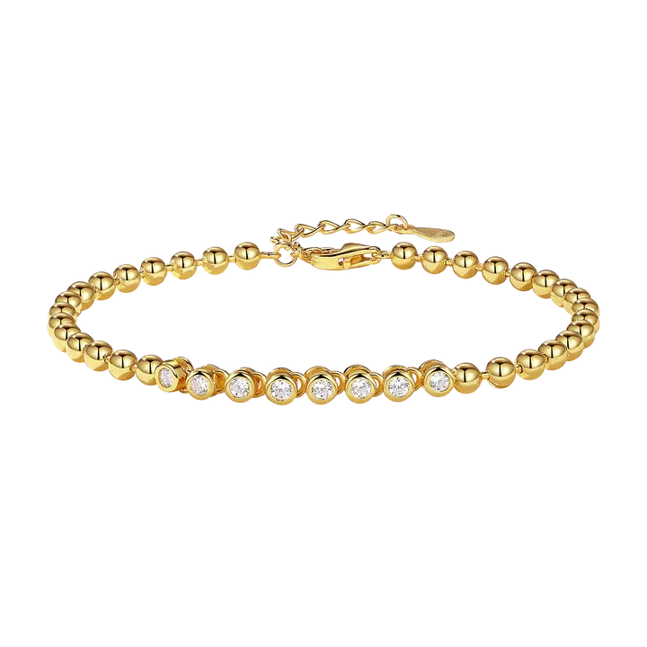 18k/925 Vermeil CZ Ball Bracelet