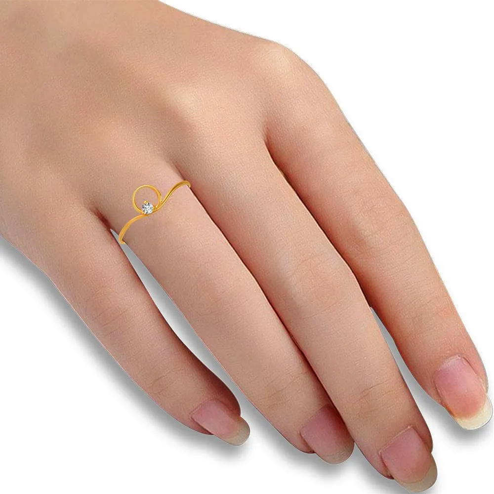 22k Gold Ring With A Stone-studded Circle On Top