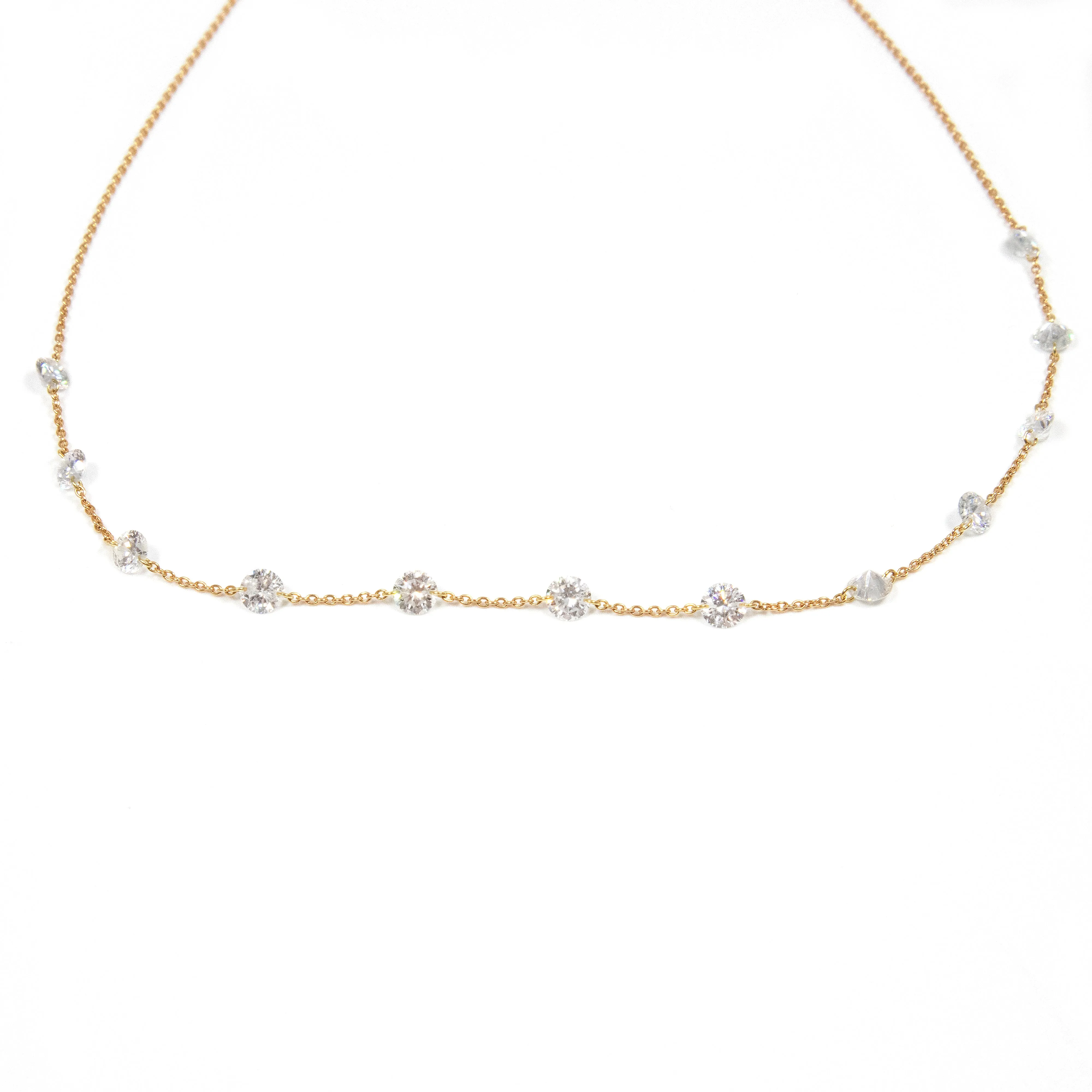 2.41ct 18k Yellow Gold Diamond Necklace