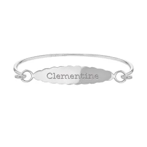 5.5" Oval ID Bangle Baby / Toddler / Kids Bracelet - Sterling Silver