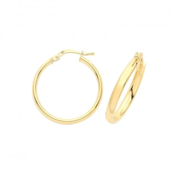 9CT Yellow Gold 20mm Hoop Earrings ER890