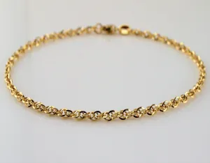 9ct Yellow Gold Diamond Cut Prince Of Wales Bracelet 18cm / 7 inch