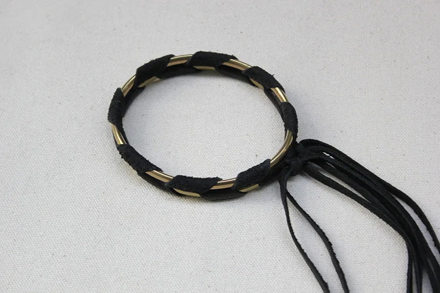 ACB Leather Weave Bangle