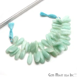 Amazonite Pears Beads, 8 Inch Gemstone Strands, Drilled Strung Briolette Beads, Pears Shape, 30x12mm