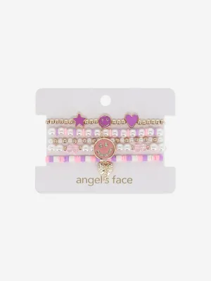 Angels Face Girls Smile Braclet Set in Purple