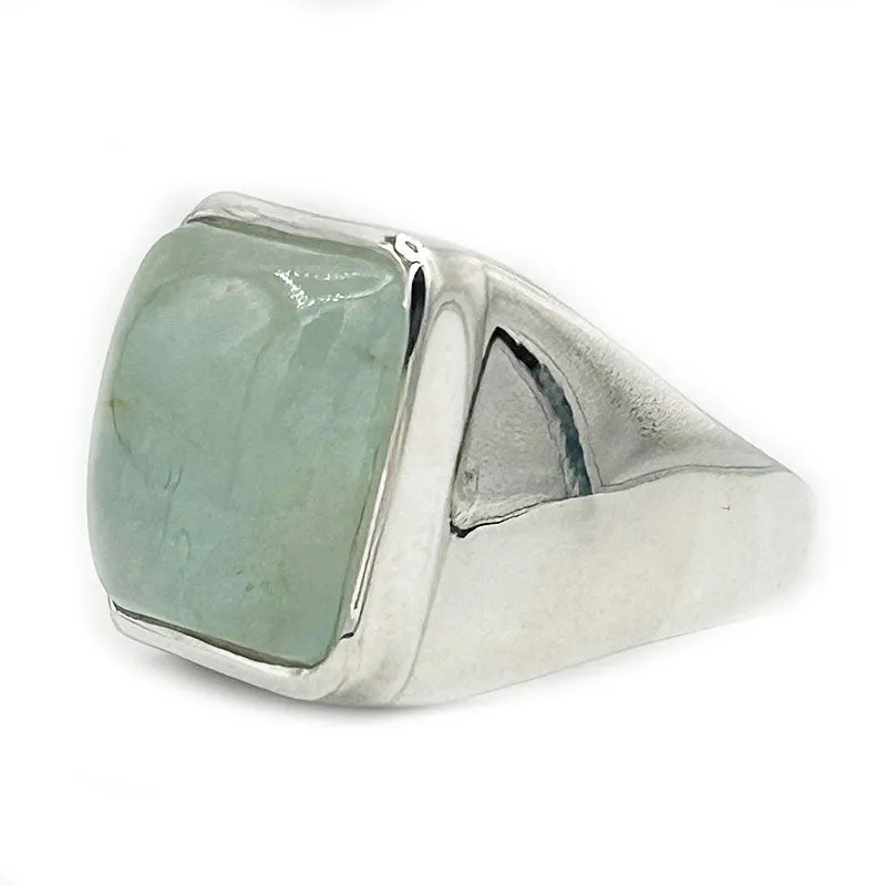 Aquamarine Silver Statement Ring