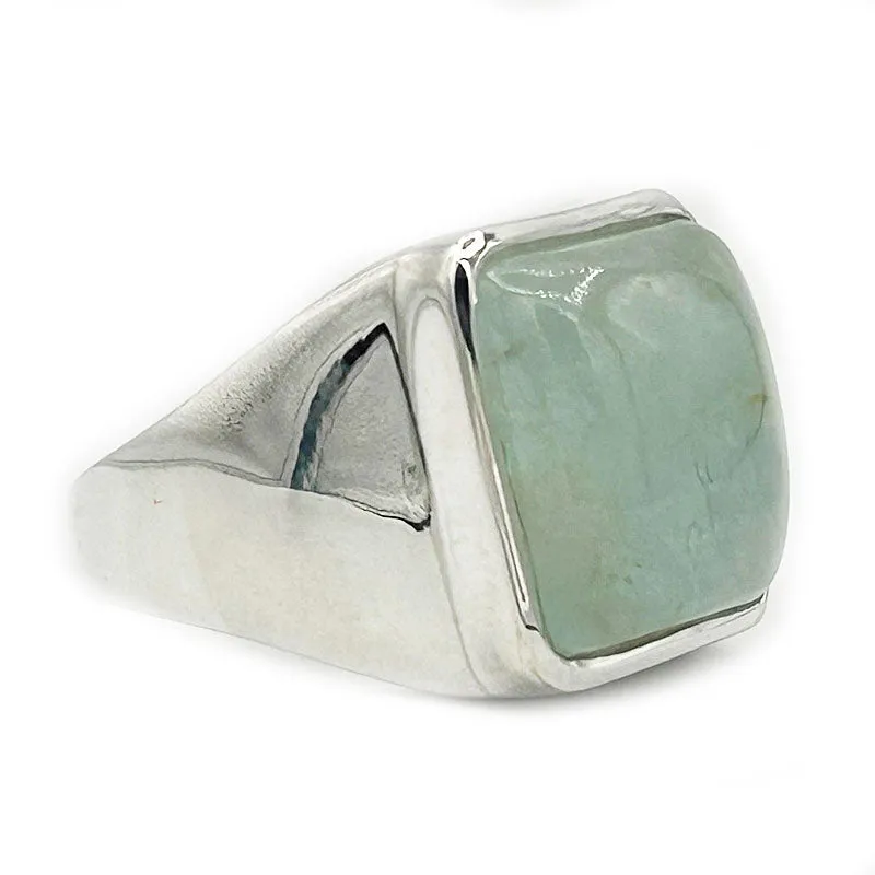 Aquamarine Silver Statement Ring