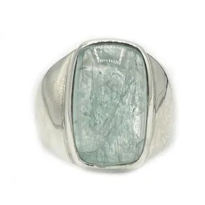 Aquamarine Silver Statement Ring