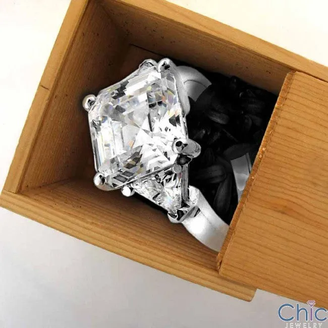 Asscher Cut Trillions Cubic Zirconia Cz Ring