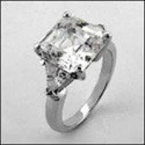 Asscher Cut Trillions Cubic Zirconia Cz Ring