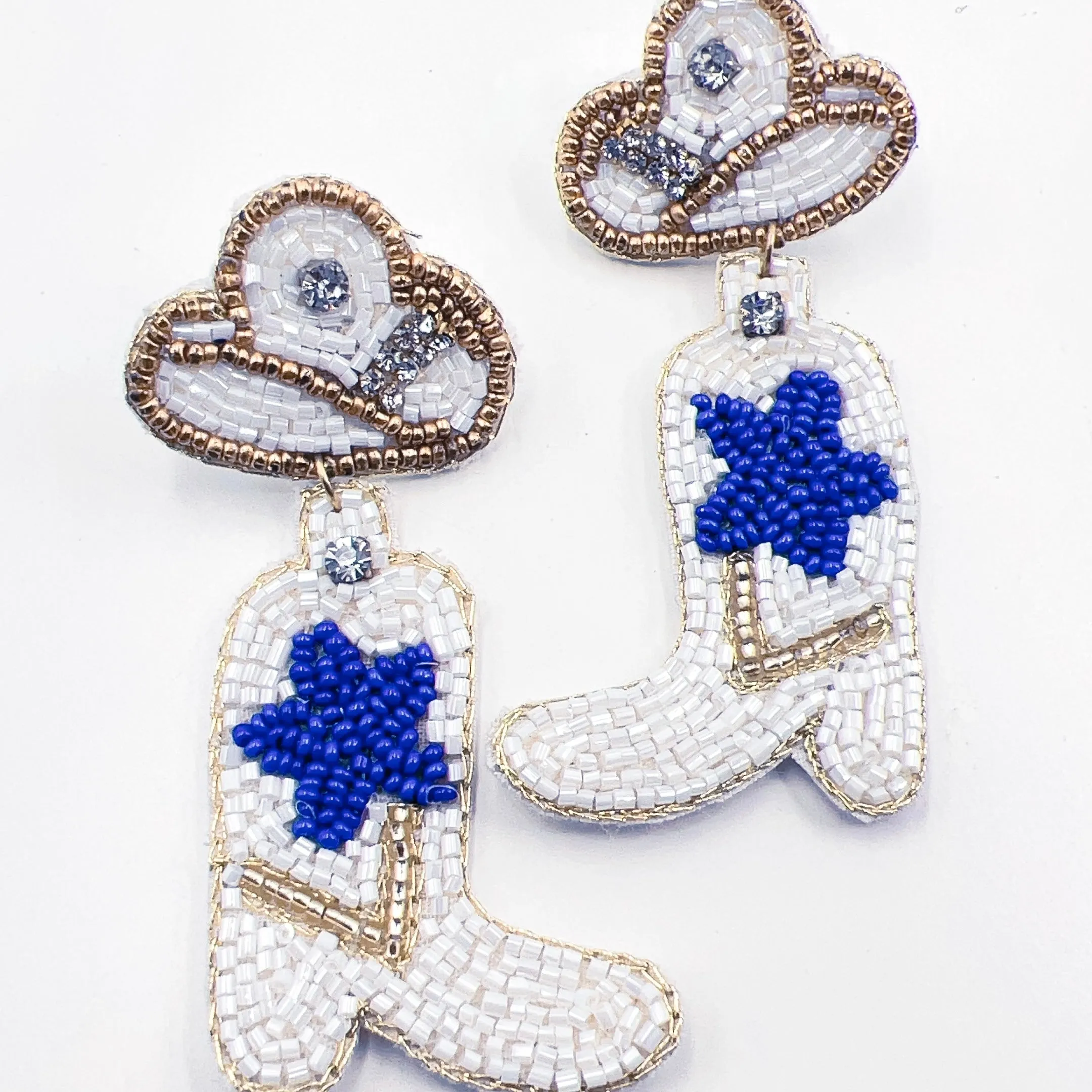 Blue Star Boot Earrings B14