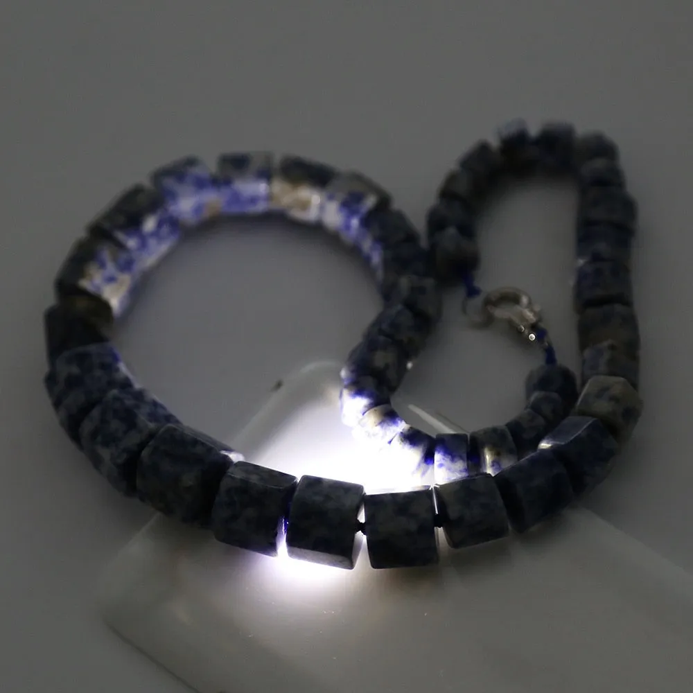 Blue Stone Bead Natural Jewelry Design Men Necklace