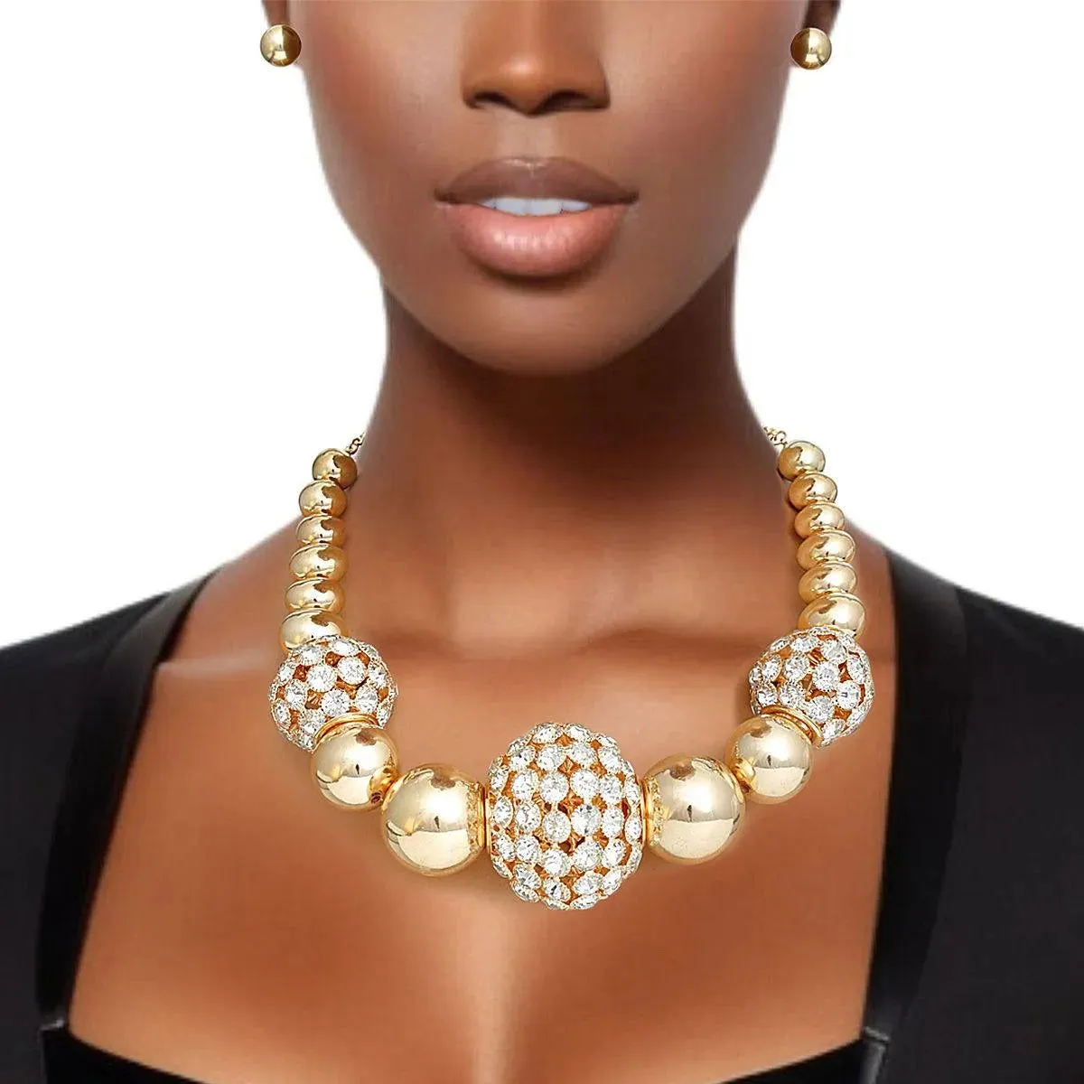 Bold Gold and Beautiful: Beaded Statement Necklace Set for Unforgettable Style