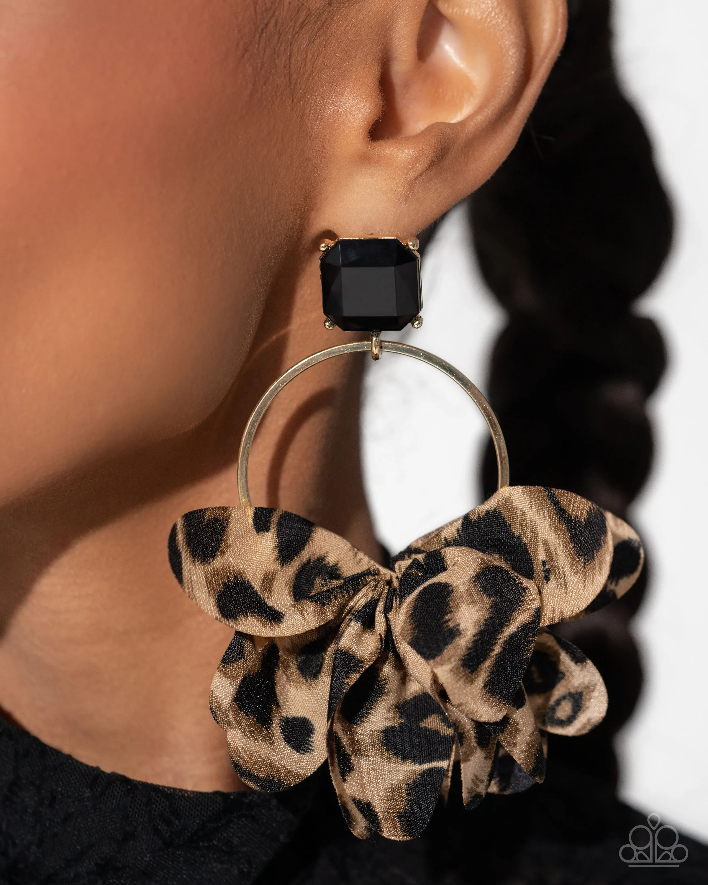 Charming Cheetah - Gold/Black Paparazzi Earrings