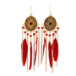 Charming Gold Feather Earrings