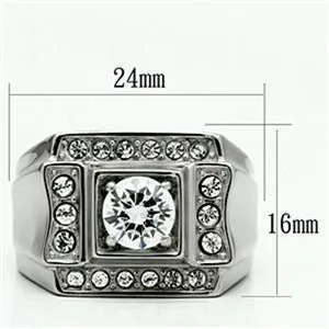 CJG1006 Wholesale High Polished Stainless Steel AAA Grade Cubic Zirconia  Men's Fashion Ring