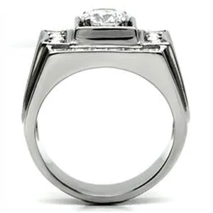 CJG1006 Wholesale High Polished Stainless Steel AAA Grade Cubic Zirconia  Men's Fashion Ring