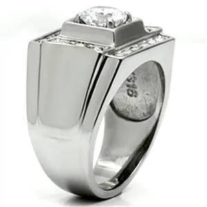 CJG1006 Wholesale High Polished Stainless Steel AAA Grade Cubic Zirconia  Men's Fashion Ring