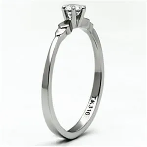 CJG1092 Wholesale Clear Solitaire AAA Grade CZ High Polished Stainless Steel Women's Fashion Ring