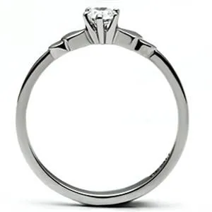 CJG1092 Wholesale Clear Solitaire AAA Grade CZ High Polished Stainless Steel Women's Fashion Ring