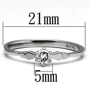 CJG1092 Wholesale Clear Solitaire AAA Grade CZ High Polished Stainless Steel Women's Fashion Ring