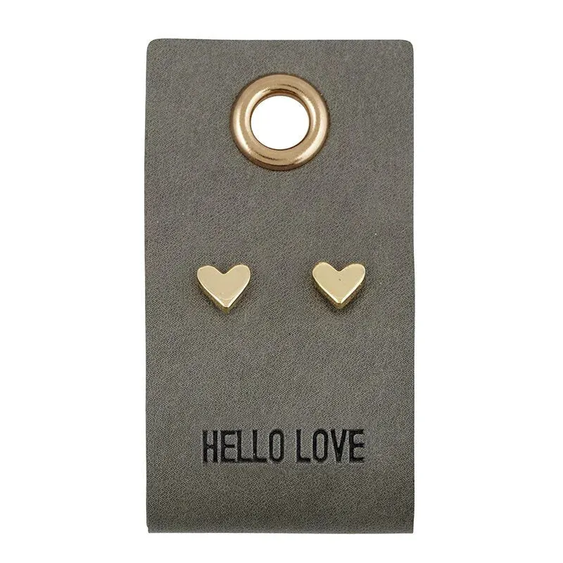 DAINTY GOLD STUD HEART EARRINGS