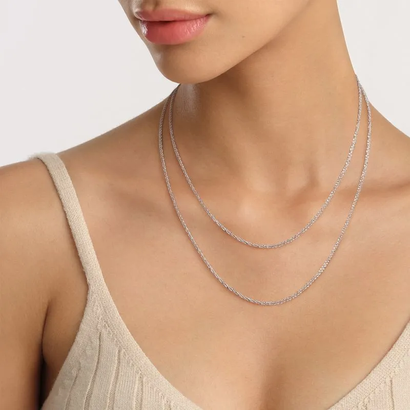 Daniel Wellington Elan Twisted Chain Necklace Silver