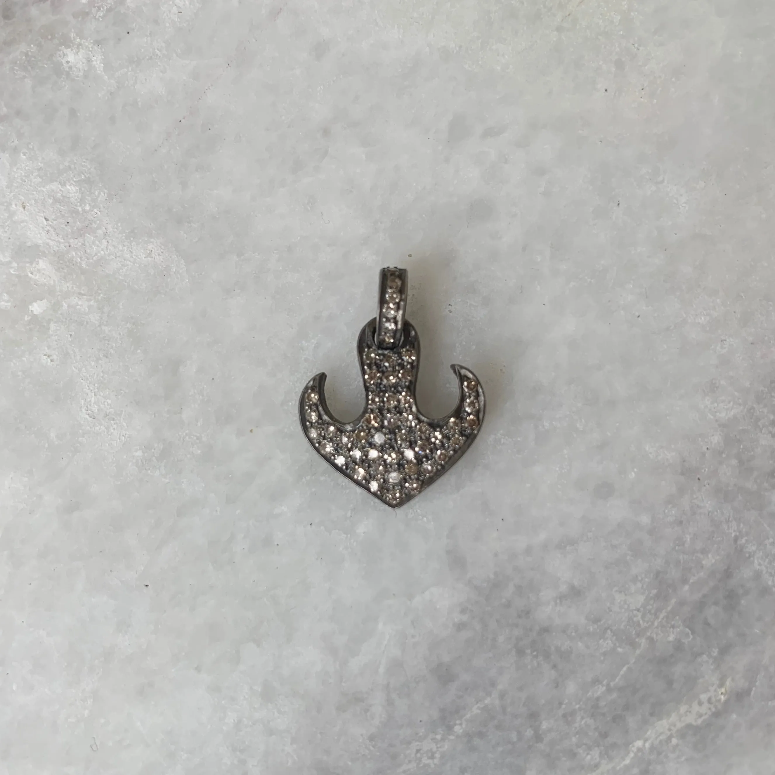 Diamond Stylized Anchor Charm