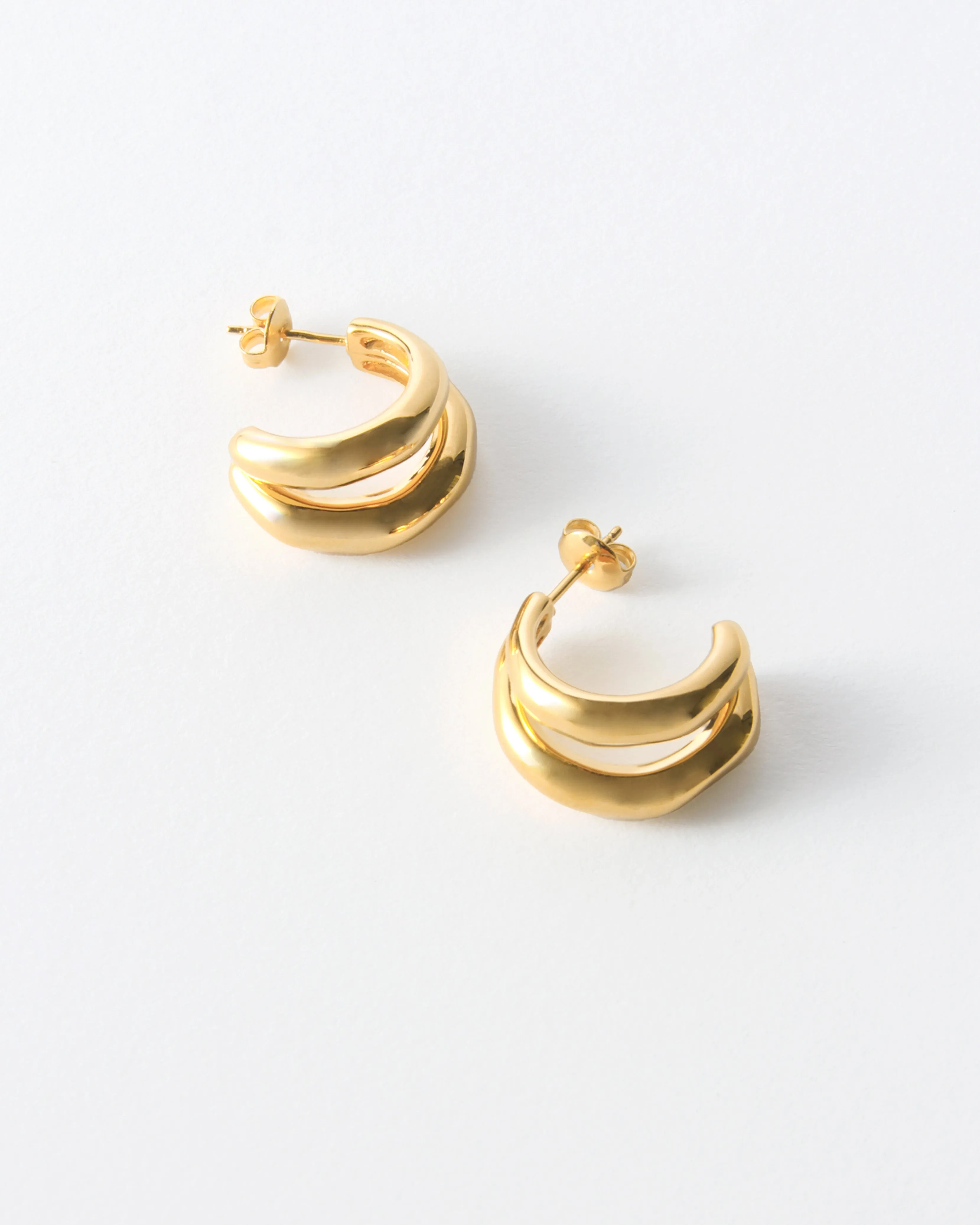 Double Hoops Gold Plated