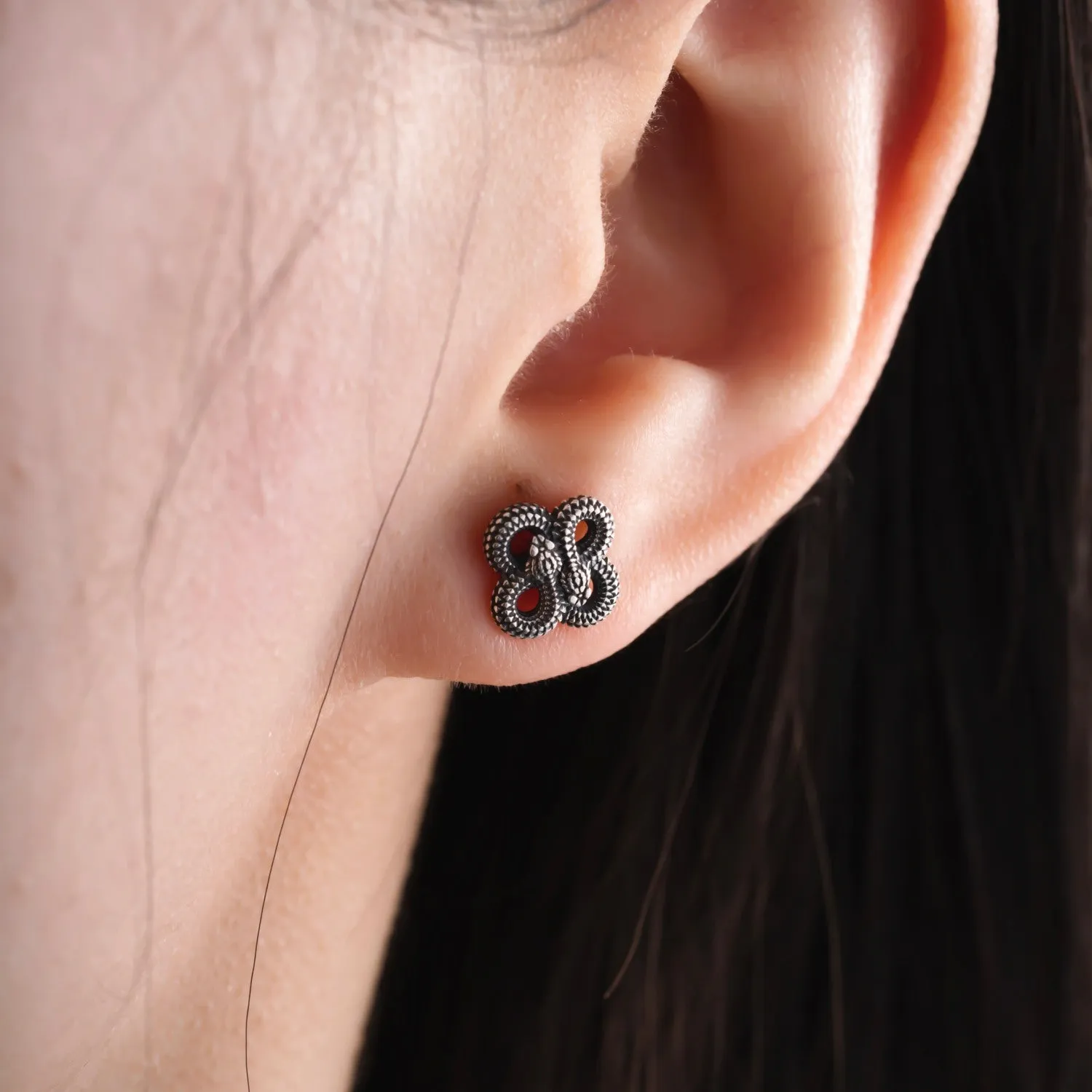 Double Snake Stud Earrings