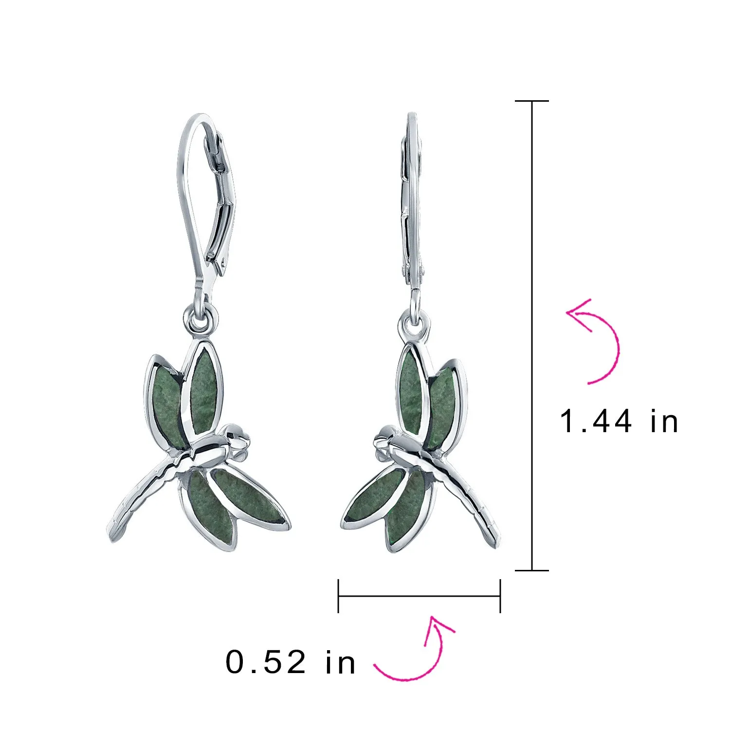 Dragonfly Butterfly Garden Abalone Lever back Earrings Sterling Silver