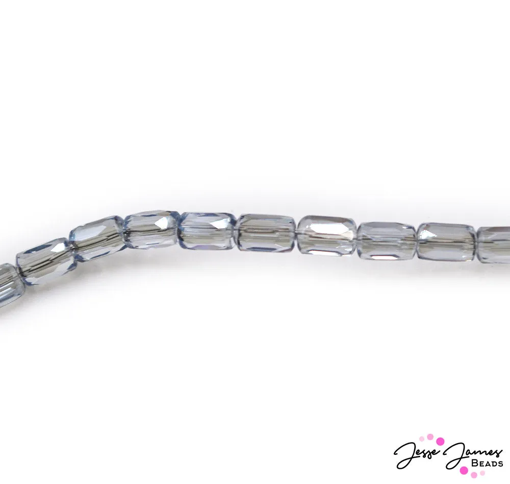 Faceted Rectangular Glass Bead Strand in Super Sparkle