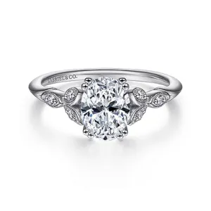 Gabriel & Co Celia - 14K White Gold Oval Diamond Engagement Setting