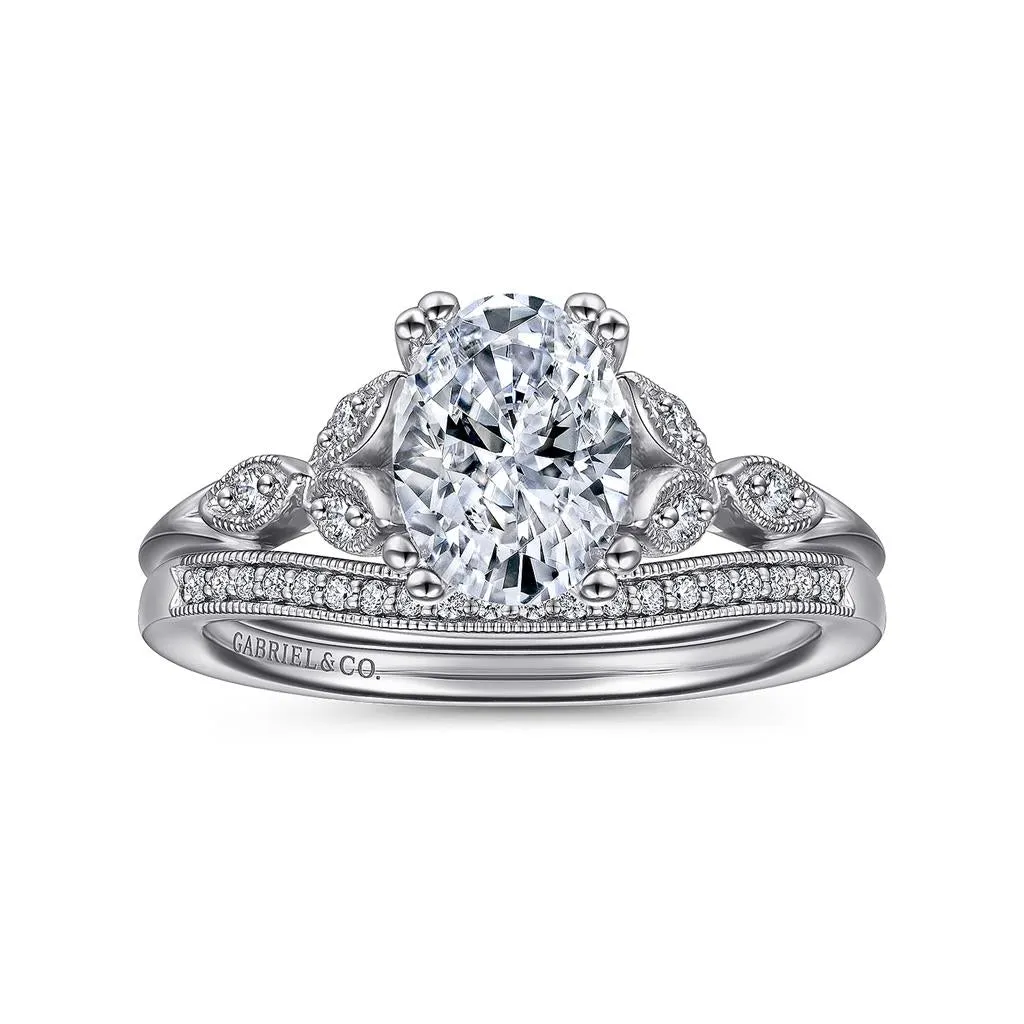 Gabriel & Co Celia - 14K White Gold Oval Diamond Engagement Setting