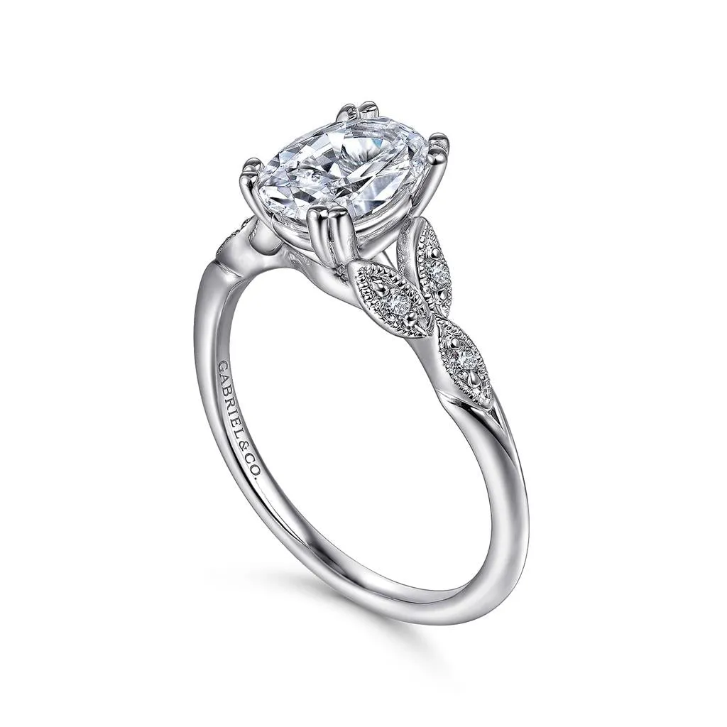 Gabriel & Co Celia - 14K White Gold Oval Diamond Engagement Setting