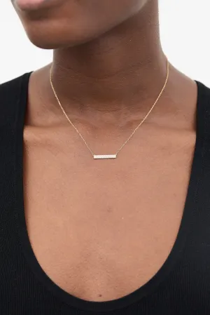 Gold & Diamond Pavé Bold Bar Necklace