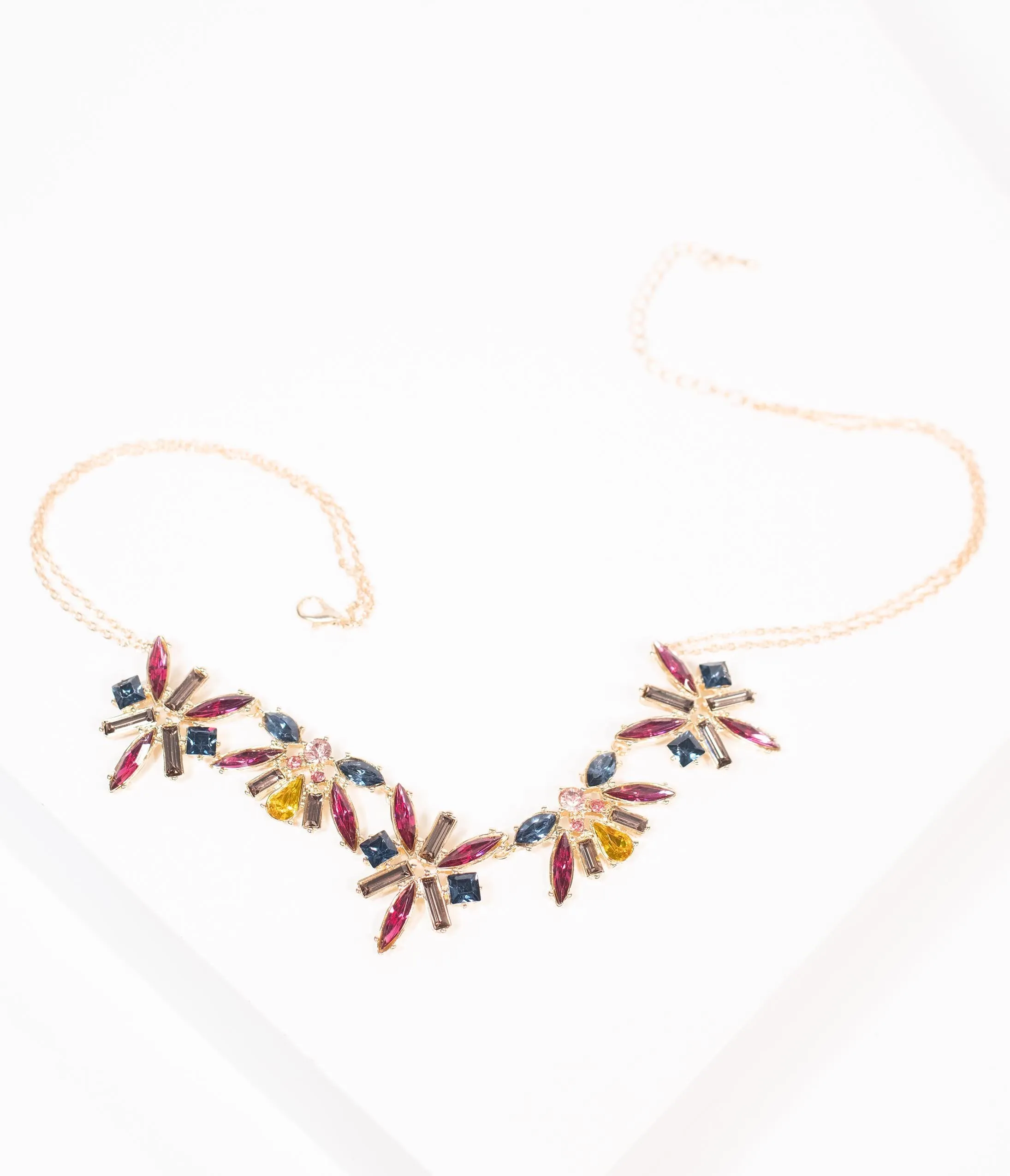 Gold & Multicolor Rhinestone Necklace