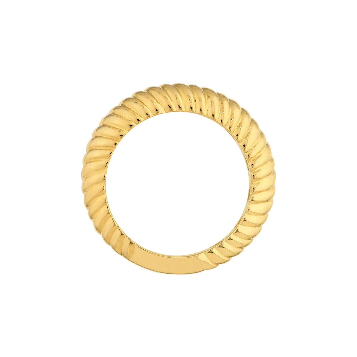 Graduated Ribbed Polished Ring