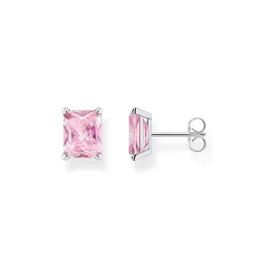 Heritage Pink Silver Stud Earrings