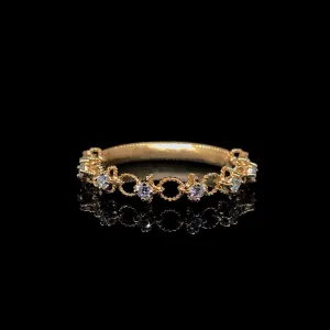 Hollowed-Out Round Diamond Ring 18kt